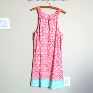 Cabana Life Coral and White Patterned Dress